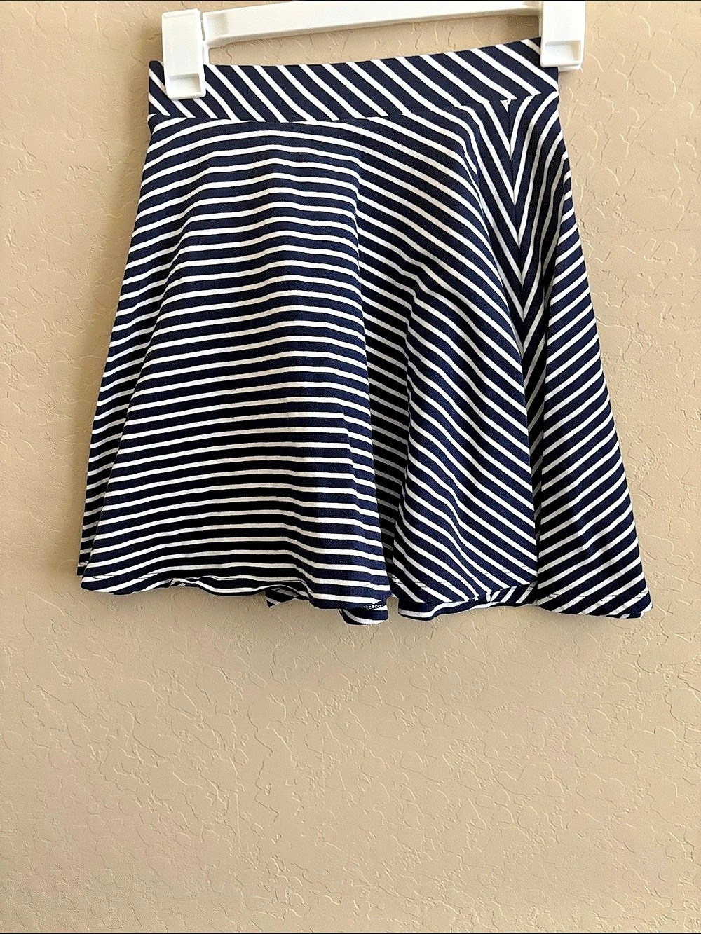 Striped Skater Skirt in Blue & White